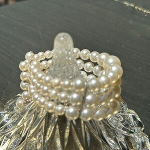 Gorgeous Pearl Bracelet Boho Vintage Faux Stacked Adjustable  Classic